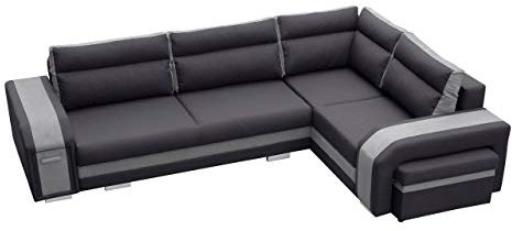 Mirjan24 Ecksofa Assan, Eckcouch mit Bettkasten und Schlaffunktion, Couch Couchgarnitur, Design Schlafsofa, Polsterecke (Ecksofa Rechts, Inari 96 + Inari 91)