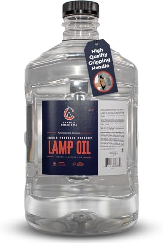 Liquid Paraffin Lamp Oil for Indoor Use – 1 Gallon (128 oz) with Handle | Odorless, Smokeless Lamp Fuel | Clear, Highly Refined Oil for Lamps & Lanterns