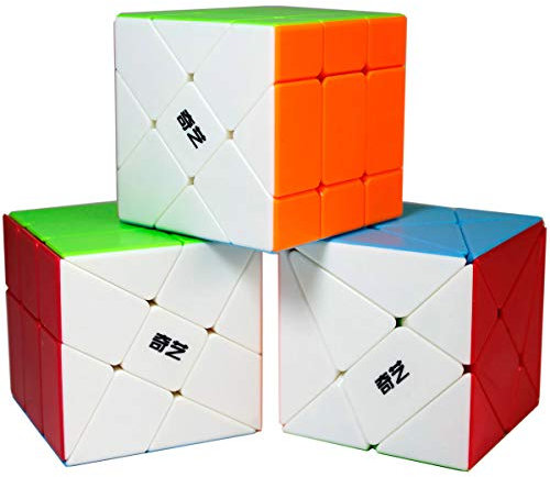 OJIN 3er-Pack Spezifische Geschwindigkeits-Würfel-Sets (3X3 Schwankungswinkel, 2x3 Windmühlen Form-Mod, 3x3x3 Fisher Form-Twisty-Puzzle)