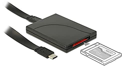 Delock 91749, USB-C Card Reader für CFexpress Speicherkarten (Unterstützt NVM Express (NVMe), 1x LED Anzeige, Datentransferrate bis zu SuperSpeed USB 10 Gbps)