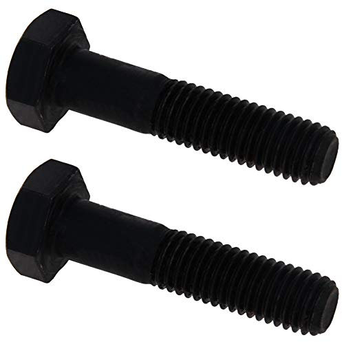 MroMax M10 x 45 mm viti esagonali bulloni in acciaio al carbonio metrico completamente filettati nero dente sinistro vite anti-dente 2 PZ