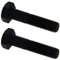 MroMax Lot de 2 vis hexagonales M10 x 45 mm en acier au carbone entièrement fileté Noir