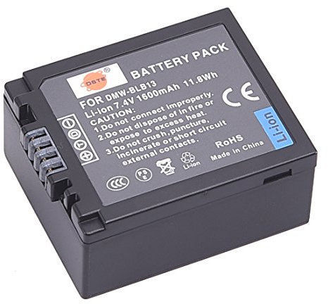 DSTE Ersatz Batterie Li-Ionen-Akku Compatible für DMW-BLB13E, DMW-BLB13, DMW-BLB13GK und Panasonic Lumix DMC-G1, DMC-G2, DMC-G10, DMC-GF1, DMC-GH1 Kamera