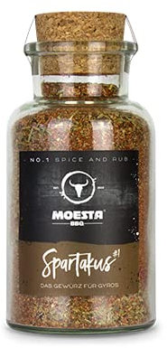MOESTA-BBQ 10627 Gewürzmischung Spartakus No.1 - Griechischer BBQ-Rub in Kooperation mit Ankerkraut - Glasinhalt: 180g