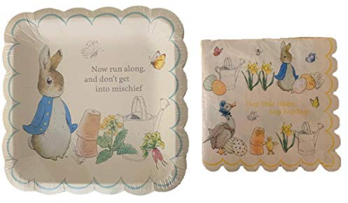 Easter Plates and Napkins Disposable - Peter Rabbit and Friends