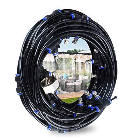 Hydrogarden Nebulizzatore Giardino - Kit di irrigazione, Sistema di irrigazione, 8 m Misting Line + 9 ugelli nebulizzatori in Ottone + Un Adattatore in Ottone, Adatto per Giardini, Serre