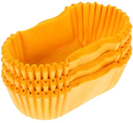 Cabilock 1000 moldes de papel para hornear rectangulares desechables para cupcakes, a prueba de aceite, envoltorios para pasteles, magdalenas, cupcakes y caramelos, amarillo, 7.3X3.5X2.5CM