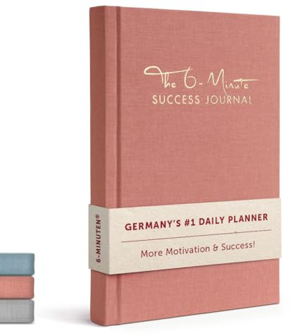 The 6-Minute Success Journal | Daily Planner, Organiser | Achieve Your Goals with more Motivation, Mindfulness & Focus | Premium Quality, A5, Undated (Antique Pink)