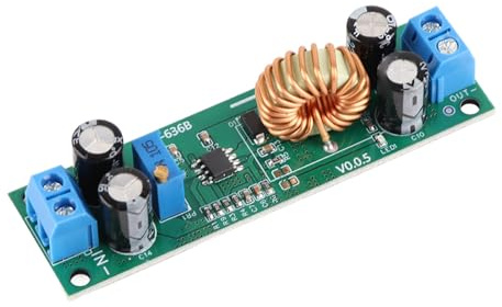 10A Adjustable DC-DC Converter 6.5V-60V to 1.25-30V | Voltage Regulator Module Board, 97% Max Efficiency, Screw Terminal for Low Voltage Systems