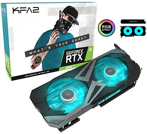 KFA2 Tarjeta gráfica Nvidia GeForce RTX 3060 Ti EX, 1 clic OC, 8 GB GDDR6 PCI-Express para juegos