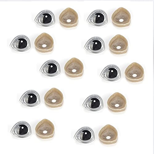 10 Sets Puppen Augen, Amigurumi Augen Kunststoff Sicherheitsaugen Cartoon Augen Puppe Augen, Harz Stereoskopische Tier Plüschtier Herstellung Zubehör für Bären Puppen DIY Machen