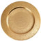 Marrakesch - Bandeja decorativa oriental bohemia de metal dorado, 35 cm, para decoración de mesa de cocina y salón, estilo vintage
