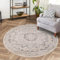 carpet city Teppich Wohnzimmer Grau - 160x160 cm Rund - Ornamente Ethno-Stil - Kurzflor Teppiche Modern - Tricolor Soft&Weich - Flachflor Schlafzimmer