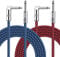 Sovvid Guitar Cable 10FT 2 Pack Instrument Cable Guitar Cord Electric Guitar Cable Guitar AMP Cord for Bass Guitar Keyboard 1/4 Inch Cable Right Angle Blue and Red