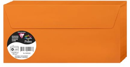 Clairefontaine 120023C 50 Umschläge Pollen DL 120g Orange