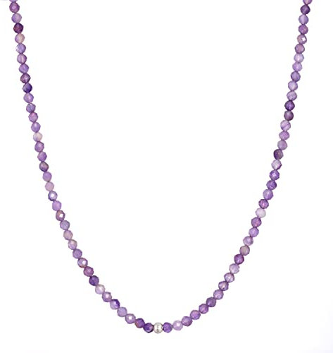 BERGERLIN Amethyst Halskette lila - lilane Kette - Silber - XS-S