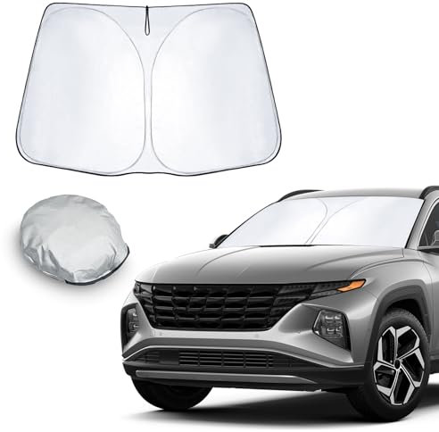 CDEFG Compatible con Hyundai Tucson NX4 TL 2015-2023 2024 Parasol Coche Delantero, Parasol Parabrisas Protector Plegable con Gran Pantalla Anti UV Fresco