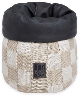 Knit Factory - Korb Block - Ecru/Leinen - 25 cm
