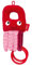 Sigikid Greifling Oktopus, RedStars Babyspielzeug mit Rassel und Ringen: greifen, entdecken, spielen, für Babys ab Geburt, Art.-Nr. 42920, rosa-rot, 18x8x2 cm