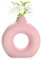 Donut-Vase, runde Vase, hohle Vase, moderne matte Keramikvase für Eingangsbereich, Wohnzimmer, Schlafzimmer, Esstisch, Tafelaufsatz, Büro, Heimdekoration (rosa - 19 cm)