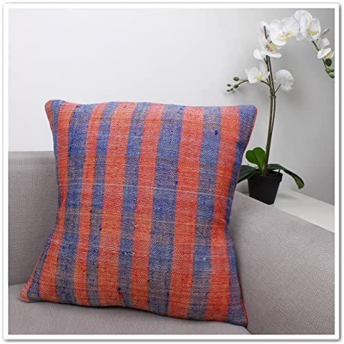 Kelim Kissen, 45x45 cm, Kelim Kissenbezug, Kelim Dekokissen, 18x18 inch, Kilim Lumbar Pillow, Throw Pillow Cover, Kilim Pillow Cover, 1400