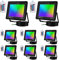 Tubiaz Faretto LED RGB 50W Esterno Proiettore Faro, 16 Colori 4 Modalità Proiettori LED Dimmerabili Con Telecomando, Impermeabile IP66 per Giardino Festa (8 Pezzi,Nessuna spina)