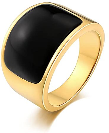 Mens Rings, Ring Herren Edelstahl Breit Halbbogen Punk Ringe Damen Schwarz Praktische Geschenke für Männer