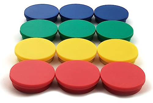 NEOCLICK Refrigerator Magnets Colorful Fridge Magnet, Round Magnets, Button Shaped, Small Colorful Magnetic Discs for Kitchen, Cabinet or Classroom, Perfect Whiteboard Supplies for Teachers