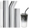 ecooe Lot de 12 pailles en verre réutilisables sans BPA 4 longues + 4 pailles droites courtes et 4 pailles à cocktail incurvées avec 2 brosses de nettoyage,Pour jus de smoothie et lait