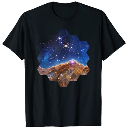 Carina Nebula Sechskantform von JWST Spiegel James Webb T-Shirt