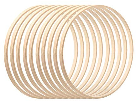 Traumfänger Ringe Holzringe Zum Basteln, Dream Catcher Bambusringe Holz Bambus Floral Hoop Kranz Makramee Craft Hoop Ringe DIY Dreamcatcher Ringe Makramee Ringe Floral Hoop Craft 10 /30,5 Cm