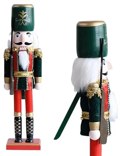 Happenings Schiaccianoci, statuetta da soldato di Natale tradizionale in legno, regalo 40 cm diversi motivi (fucile)