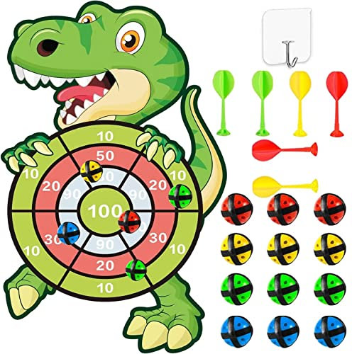 26 inch Dartscheibe Spielzeug,Montessori Spielzeug ab 2 3 4 ...12 Jahre Dinosaurier Thema Dart Board mit Kinder Brettspiele Toy,Education Puzzle Brettspiel Dartscheibe für Kinder (grün)