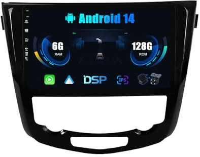 MISONDA Stéreo Autoradio para Nissan Qashqai j11 X-Trail Rouge (2014-2018) -10 Pulgadas IPS-6G+128G Cámara y Mic con GPS Navigation+DSP+Carplay Soporte BT5.0/WLAN/SWC/Dab/Car Play
