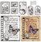 craspire Vintage-Schmetterlingstext, Klare Gummistempel, Blumen, Porto, Wiederverwendbar, Silikon, Transparente Siegel Für Journaling, Kartengestaltung, Freunde, DIY, Scrapbooking, Fotorahmen