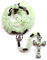UNFAIRZQ 10mm Rosenkranz Perlen Leuchtende Halskette Kruzifix Für Kreuz Anhänger Halsketten Glühen Im Dunkeln Religiöse Schmuck Für Männer Frauen Geschenk Rosenkranz Halskette, Legierung + Acrylperlen
