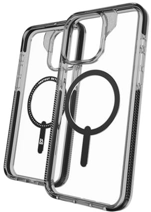 ZAGG Santa Cruz Snap, Graphen-verstärkte Hülle für iPhone 15 Pro Max [6.7-Inch], MagSafe kompatibel, kein Vergilben, stossfeste Abdeckung für die Rückseite (Schwarz)