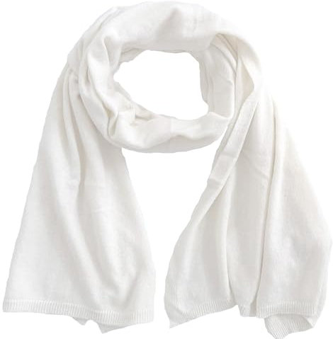 Mississhop 381 Feinstrick Kaschmir-Gemisch Beanie Mütze Slouch/XXL Schal/Handschuhe Creme Einheitsgroesse Schal