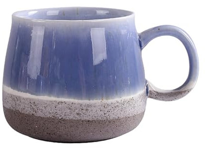 500ml/17oz Nordic Style Kiln Glazed Ceramic Cup Retro Large Capacity Mug-blue