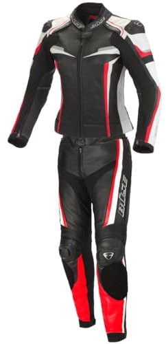 Büse Lederkombi Motorradkombi Mille 2tlg. Schwarz/Rot Damen 44