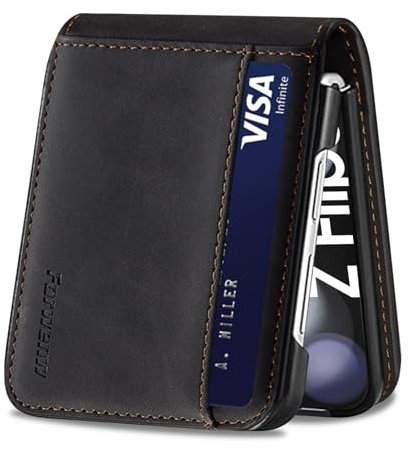 【2024 】 Custodia per Samsung Galaxy Z Flip 6 Custodia in pelle [3 scomparti per carte di credito]Custodia a portafoglio in pelle pieghevole antiurto per Samsung Galaxy Flip 6 Custodia a portafoglio