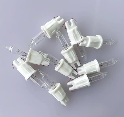 ShuoHui Ersatzbirne/für Minilichterketten, Glühlampe, 12V, 1,2W / Blister/Steckfassung, Warm weiß 8mm Base (10)