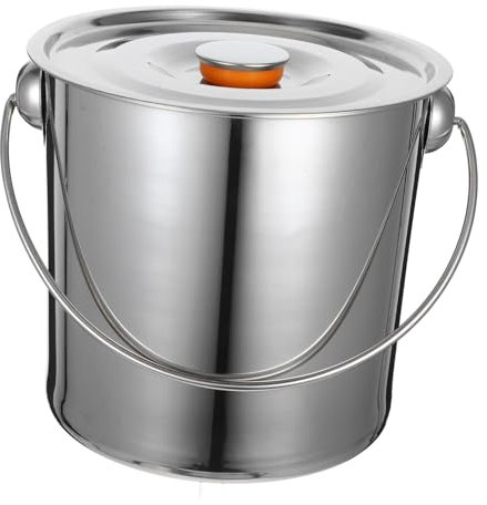 Parliky Multi-use Stainless Steel Firewood Adding Bucket Lid Portable Design for Camping Hiking and Outdoor Activities Heavy-duty Random Style