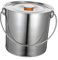 Parliky Multi-use Stainless Steel Firewood Adding Bucket Lid Portable Design for Camping Hiking and Outdoor Activities Heavy-duty Random Style