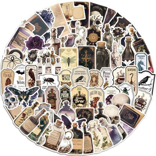 Dunkle Aufkleber Dark Potion Bottle Sticker Set 100 Stücke Niedlich Deko für Auto Laptop Skateboard Fahrrad Moped Motorrad Fahrrad Computer,Geeignet für Erwachsene Kinde