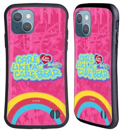 Head Case Designs Licenza Ufficiale Care Bears Arcobaleno in Rosa Collezione di Graffiti di Murwalls Custodia Cover Ibrida Compatibile con Apple iPhone 13