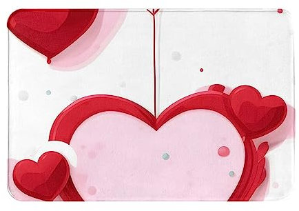chenfandi Little Red Heart Front Door Mat, 40 X 60 Cm Welcome Mat,%^ Non-Slip Front Door Mat, Indoor/Outdoor Welcome Mat