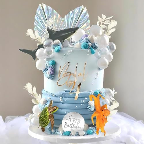 Roaring Good Time Unter dem Meer Tortenaufleger Ozean Tier Cupcake Toppers Unter dem Meer Party Dekorationen Ozean Meer Thema Baby Dusche Geburtstag Party Kuchendekorationen