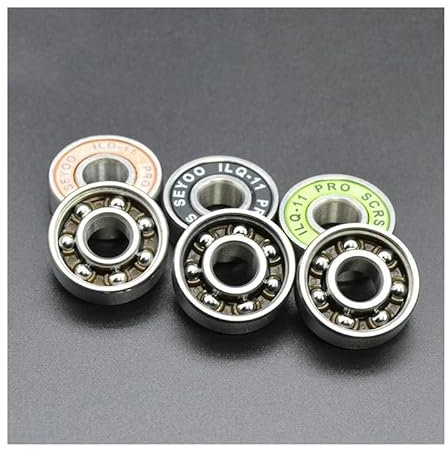 8Pcs 608 2RS Bearing ILQ-11 8x22x7 Green Longboard Speed Inline Skate Wheel Bearing Skate Scooter Smooth Skate Scooter Bearing BIANMTSW(8Pcs ILQ-11 Black)