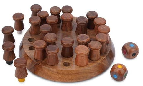 Ajuny Montessori Holz Memory Schachspiel 20 cm, Lernspiel für Kinder | Gedächtnistraining Farberkennung Konzentration Logik Familie Erwachsene Jungen Mädchen Geburtstag Weihnachten Geschenk